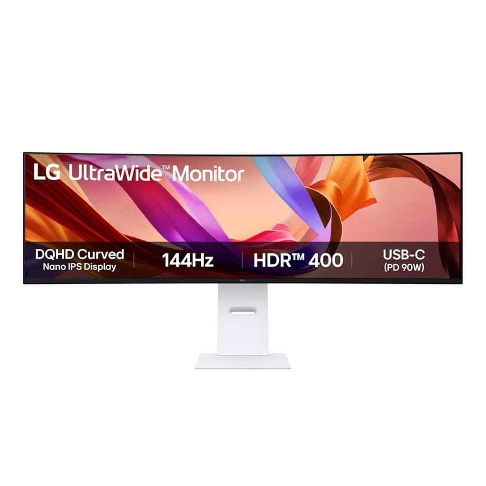 LG 49" UltraWide Curved Dual QHD Nano IPS Monitor, 5120x1440 Display, 144Hz Refresh Rate, USB-C Connectivity | White - 49U950A-W.AMA