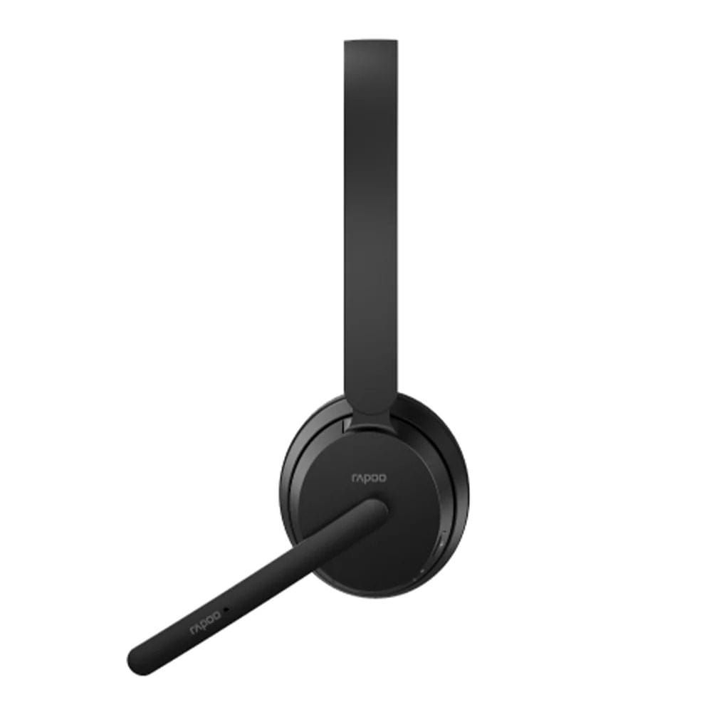 Rapoo Wireless Stereo Headset, Bluetooth 5.3 and 2.4GHz Wireless Connectivity, 40mm Drivers, Noise-Reduction Microphone, 15-Hour Battery Life | Black - H200