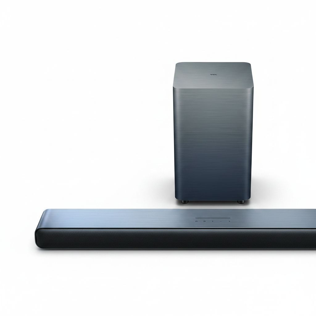 TCL 2.1 Channel Soundbar with Dolby Atmos, DTS Virtual:X, Wireless Subwoofer, Bluetooth, Auto Calibration - S55H - Black