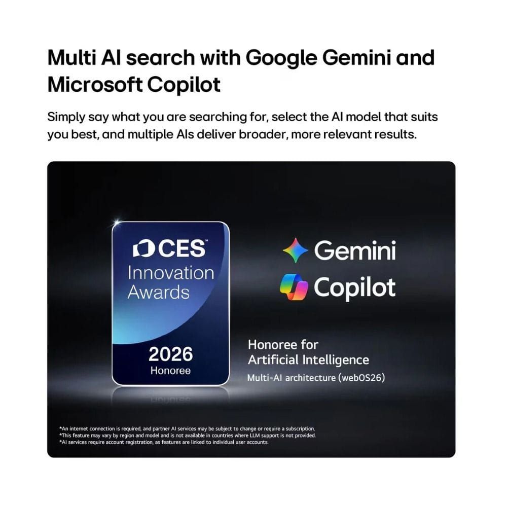 LG 55 Inch NanoCell UHD 4K Smart TV - WebOS with AI (Gemini & Copilot), α7 AI Processor Gen9, HDR10 Pro, Magic Remote, Built-In Receiver | 55NU840B6LA.AMRG
