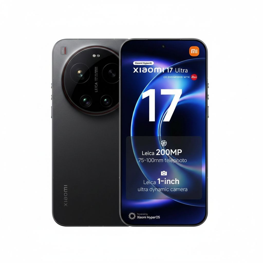 Xiaomi 17 Ultra Smartphone 16GB RAM + 512GB Storage with Leica 200MP Telephoto Camera, 6000mAh Surge Battery & Photography Kit | Black