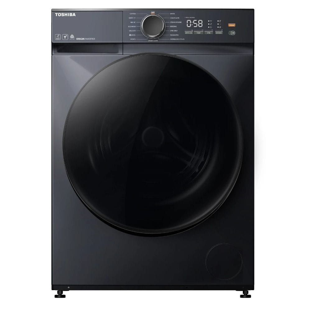 Toshiba 7kg Front Load Washing Machine, 1200 RPM Spin Speed, 15 Wash Programs, Ultra-Fine Bubble Cleaning | Morandi Grey - TW-T21BU80UWB(MG)