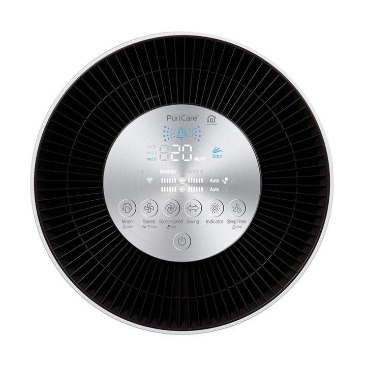 LG PuriCare 360° Air Purification And Clean Booster 61.2m², Anti-bacterial Nano-ions, H13 HEPA - White - AS65GDWH0