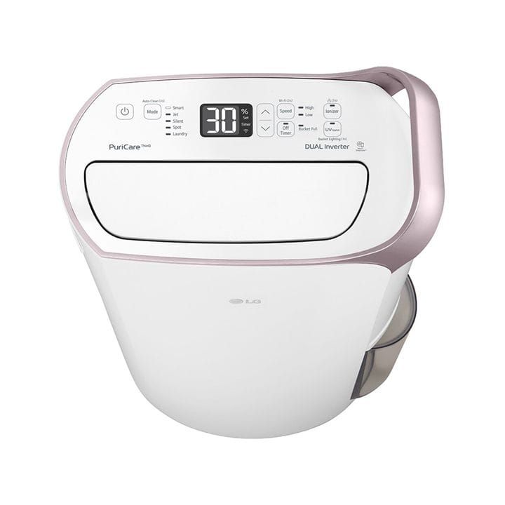 LG Smart Dehumidifier, Dual Inverter Compressor, Smart Efficiency, H13 HEPA Filter - White - MD19GQGE0