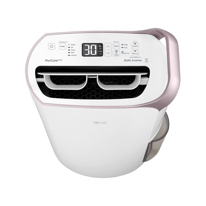 LG Smart Dehumidifier, Dual Inverter Compressor, Smart Efficiency, H13 HEPA Filter - White - MD19GQGE0