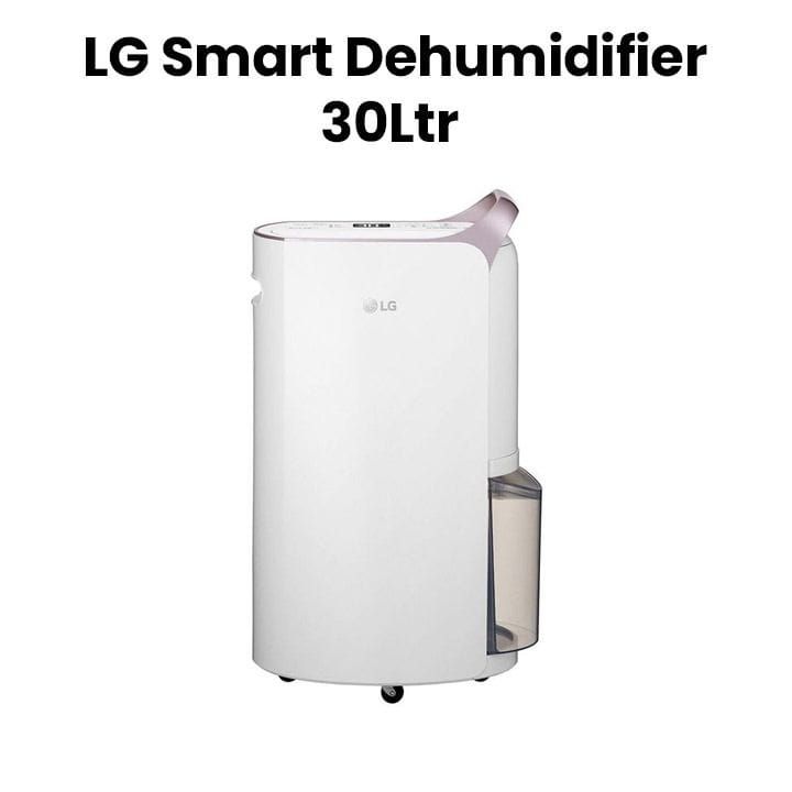 LG Smart Dehumidifier, Dual Inverter Compressor, Smart Efficiency, H13 HEPA Filter - White - MD19GQGE0