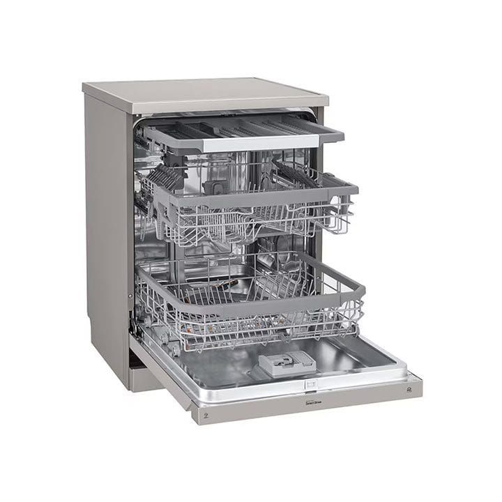 LG DFB425FP QuadWash Steam Dishwasher, 14 Place Settings, EasyRack Plus, Inverter Direct Drive, ThinQ