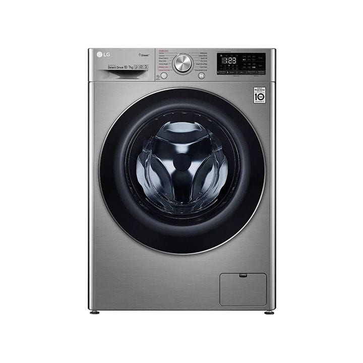 LG Front Load 10 Kg Washer And 7Kg Dryer, AI DD™, Steam™, ThinQ™, Stainless Steel Lifter - Silver - F4V5RGP2T