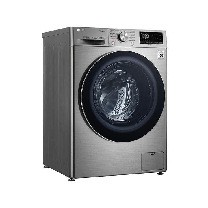 LG Front Load 10 Kg Washer And 7Kg Dryer, AI DD™, Steam™, ThinQ™, Stainless Steel Lifter - Silver - F4V5RGP2T
