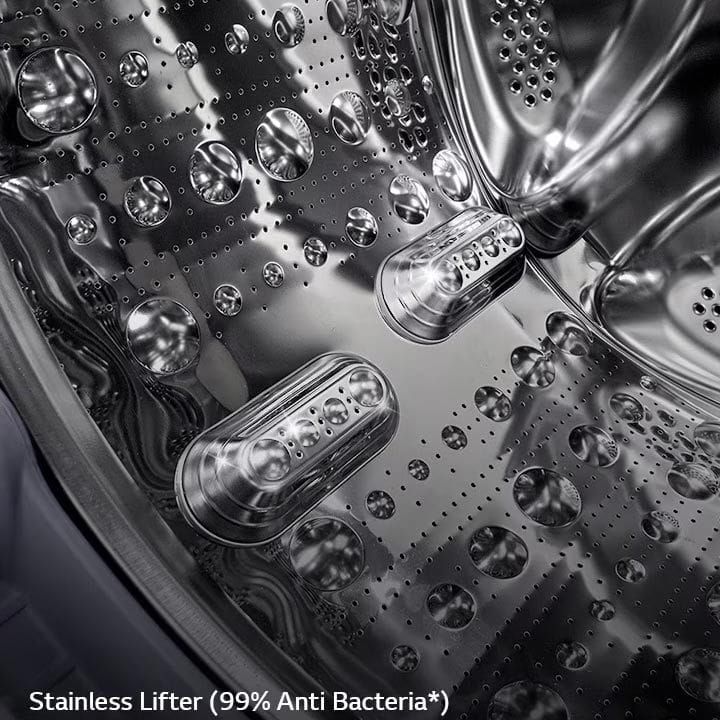 LG Front Load 10 Kg Washer And 7Kg Dryer, AI DD™, Steam™, ThinQ™, Stainless Steel Lifter - Silver - F4V5RGP2T | Open Piece - C Grade