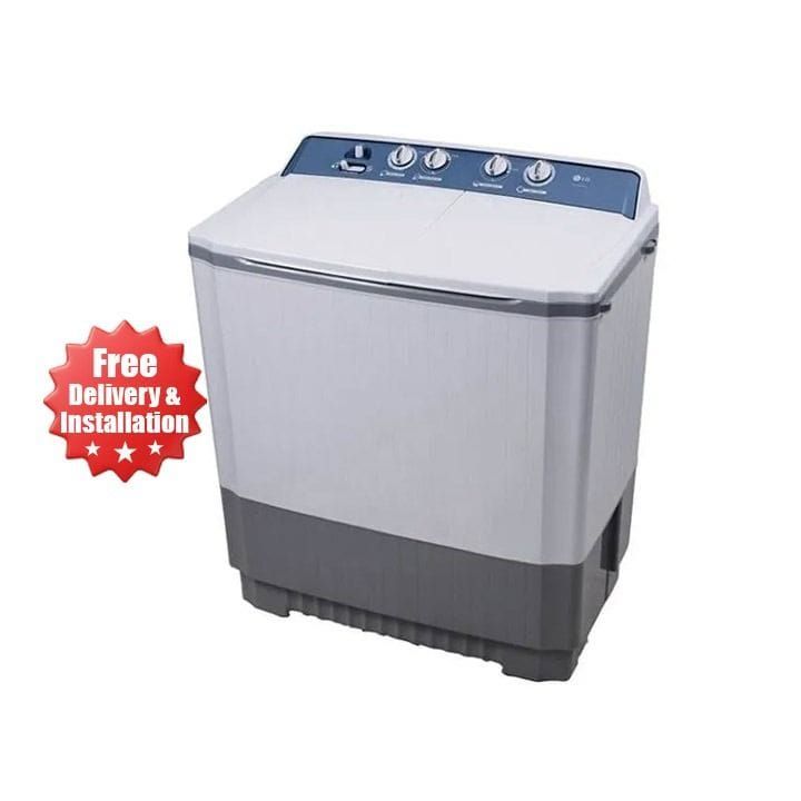 LG Twin Tub Washing Machine 12Kg, Roller Jet Pulsator, Wind Jet Dry, Pre Soak Function, 2 Side Waterfall - Blue White - P1509