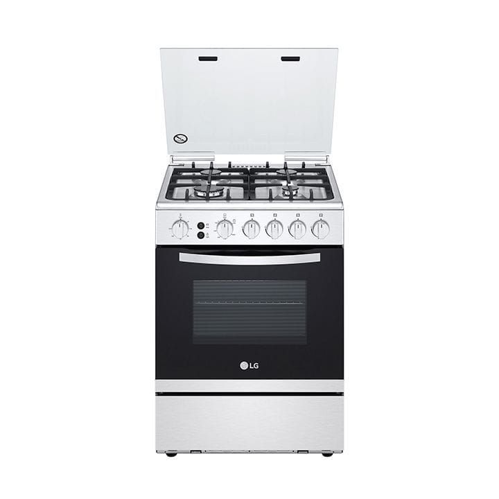 LG 60x60 4 Burner Full Gas Cooking Range Full Safety Stainless Steel Finish with Cast Iron Trivet With Rotisserie | FA211RMA