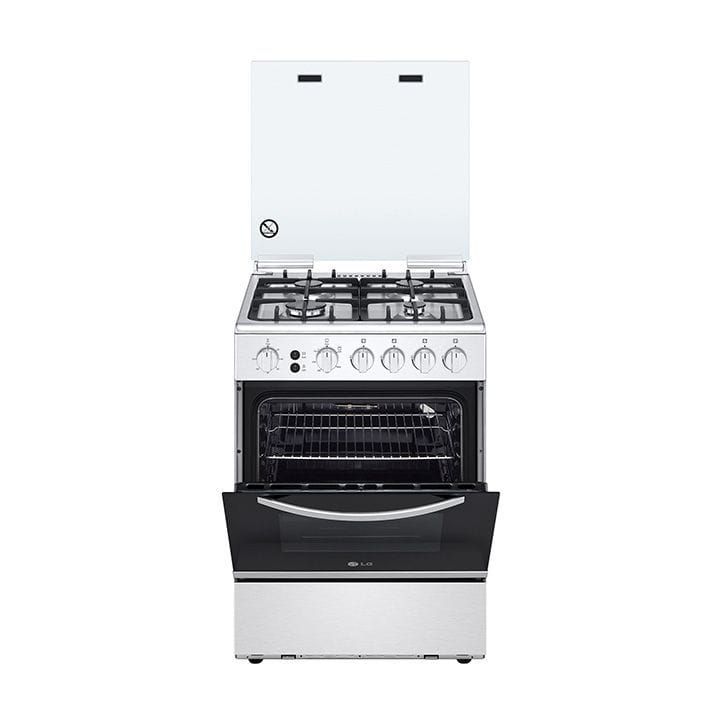 LG 60x60 4 Burner Full Gas Cooking Range Full Safety Stainless Steel Finish with Cast Iron Trivet With Rotisserie | FA211RMA