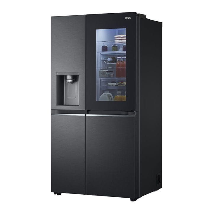 LG InstaView ThinQ Side by Side Refrigerator 617L, DID+ Dispenser, UV Nano Lighting, DoorCooling⁺™⁺™ - Black - GR-X267CQES