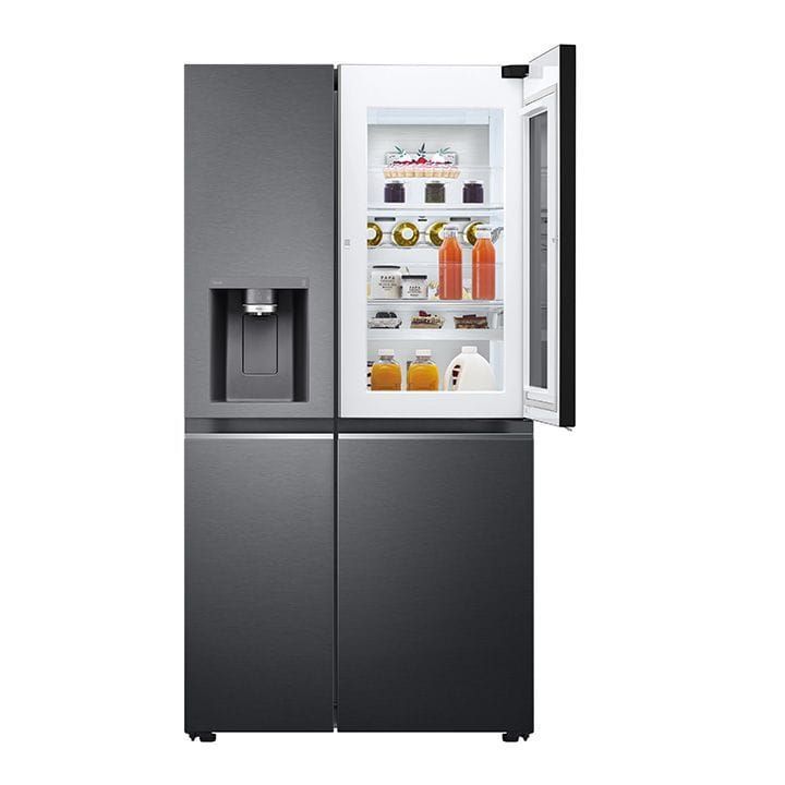 LG InstaView ThinQ Side by Side Refrigerator 617L, DID+ Dispenser, UV Nano Lighting, DoorCooling⁺™⁺™ - Black - GR-X267CQES