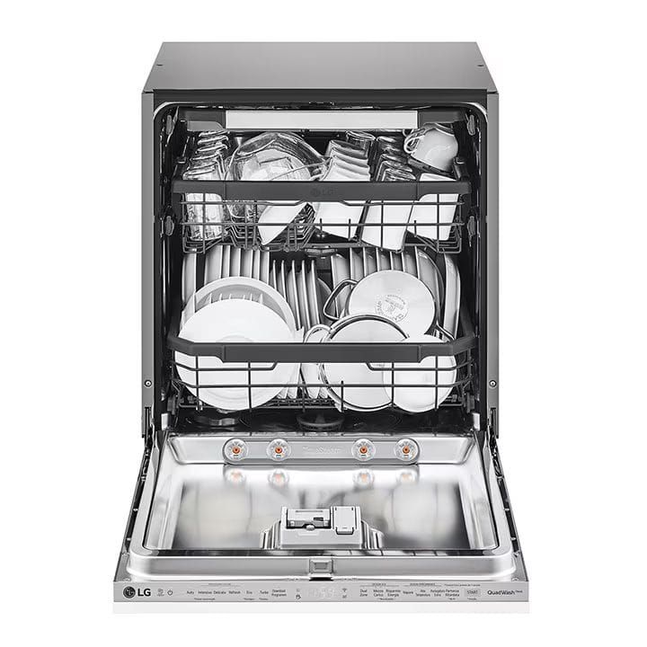 LG QuadWash Built-In Steam Dishwasher 14 Place Settings, EasyRack Plus, Inverter Direct Drive, ThinQ Smart - Dark Grey - DBC425TS