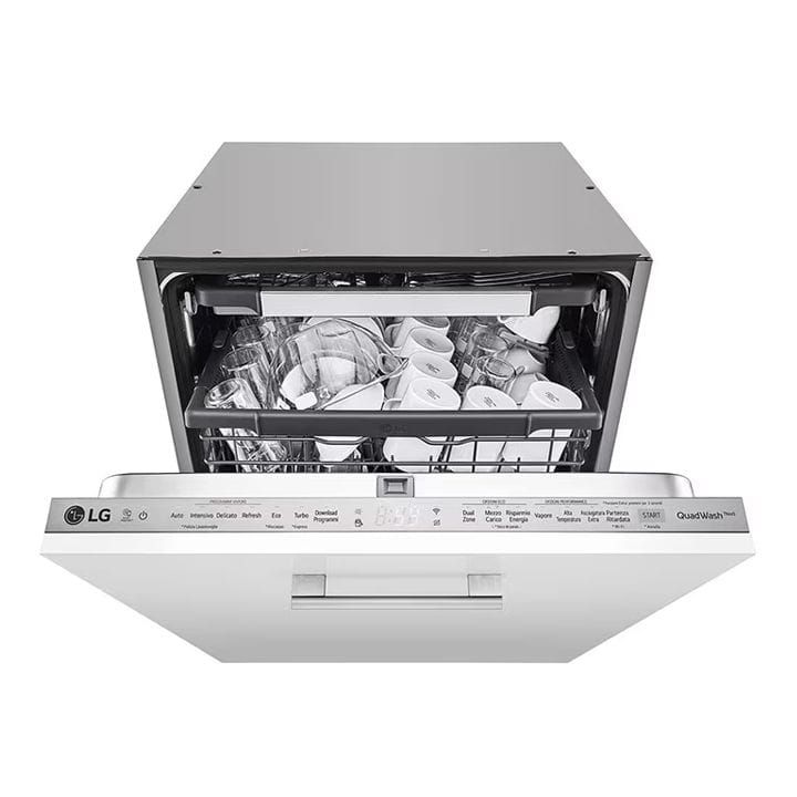 LG QuadWash Built-In Steam Dishwasher 14 Place Settings, EasyRack Plus, Inverter Direct Drive, ThinQ Smart - Dark Grey - DBC425TS