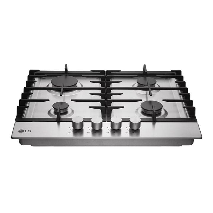 LG Built-In Gas Hob With 4 Burners 60cm, Enamel Coated Pan Support, 4.0kW Cooking Power - Silver - HU641BBG