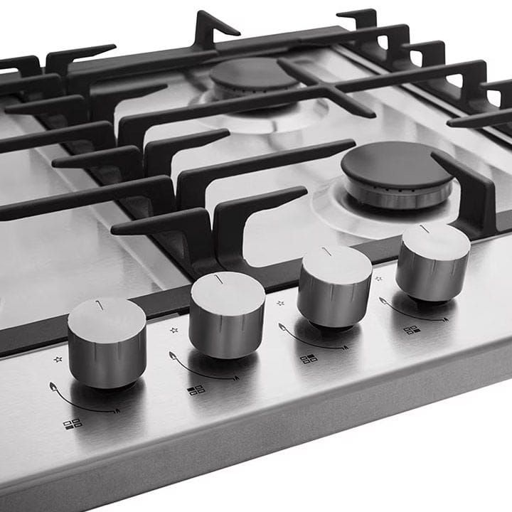 LG Built-In Gas Hob With 4 Burners 60cm, Enamel Coated Pan Support, 4.0kW Cooking Power - Silver - HU641BBG