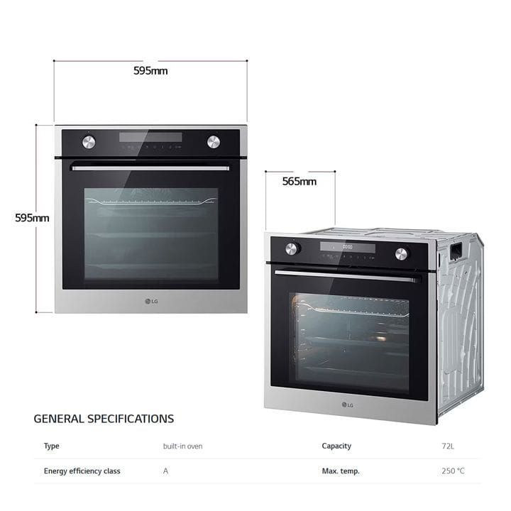 LG 2023 60cm Built-in Oven, 72L,Telescopic Rail | WSEZM7225S2