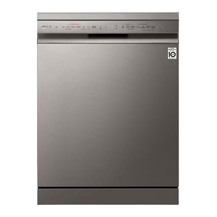 LG QuadWash™ Dishwasher, 8 Programs + 14 Place Settings, EasyRack™ Plus, Turbo Cycle, ThinQ - Platinum Silver - DFC435FP