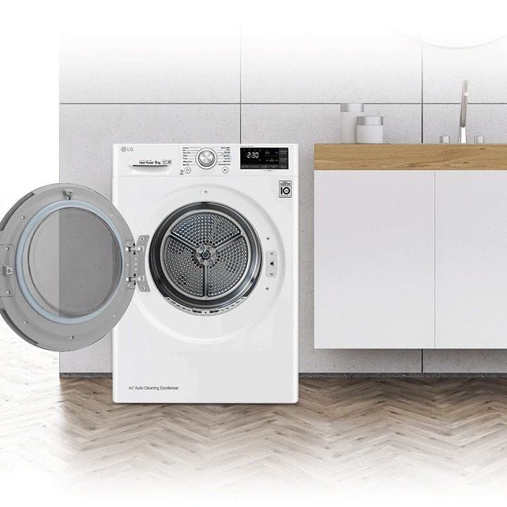 LG Dual Inverter Heat Pump Dryer 18Kg, Sensor Dry, Dual Filter, Smart ThinQ, Eco Hybrid™ - Stainless Silver - RH18U8EVCW | Open Piece - B Grade