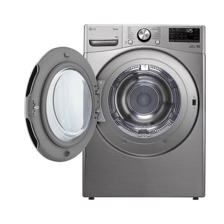 LG Dual Inverter Heat Pump Dryer 18Kg, Sensor Dry, Dual Filter, Smart ThinQ, Eco Hybrid™ - Stainless Silver - RH18U8EVCW | Open Piece - B Grade