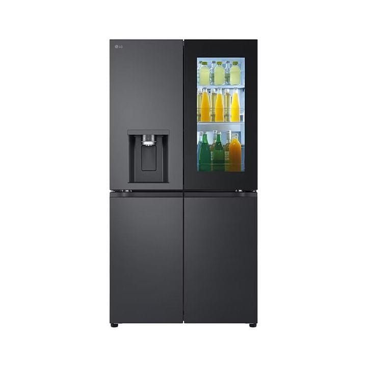 LG Black Glass InstaView French Door Refrigerator, Smart Diagnosis, Door Cooling+, Linear Cooling, InstaView Door-in-Door 681L - Black - GR-X34FFCAB