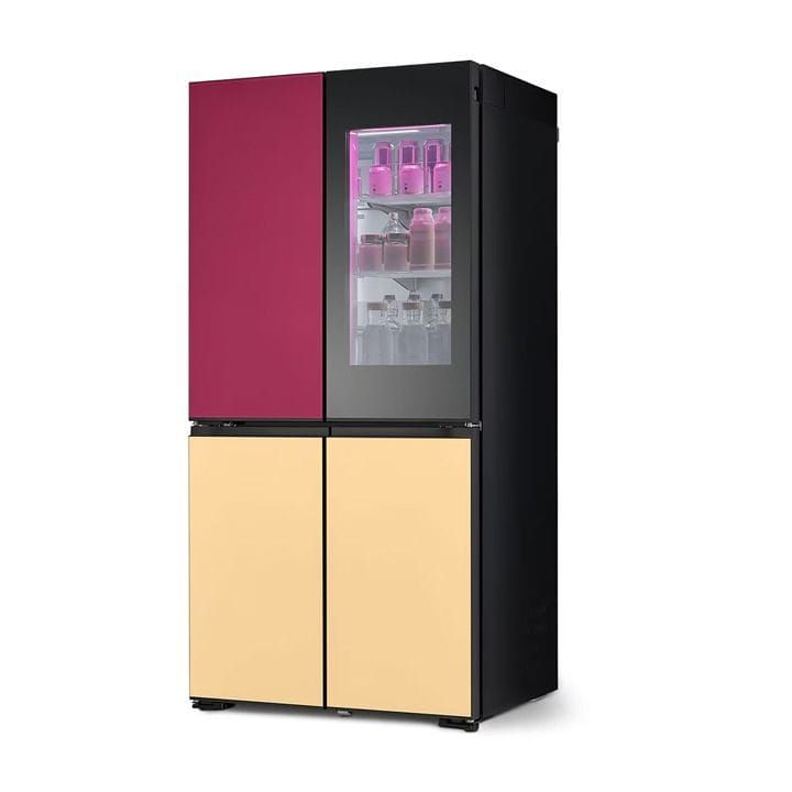 LG Glass Finish Refrigerator 527L, LED Doors, InstaView™, Smart Control With LG ThinQ® - Black - GR-A34FDMKJ