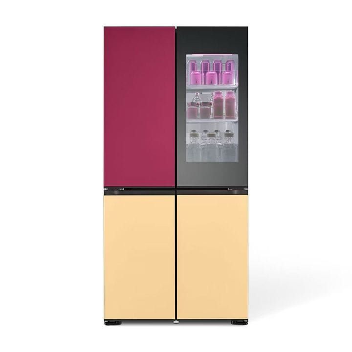 LG Glass Finish Refrigerator 527L, LED Doors, InstaView™, Smart Control With LG ThinQ® - Black - GR-A34FDMKJ