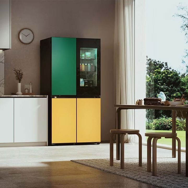 LG Glass Finish Refrigerator 527L, LED Doors, InstaView™, Smart Control With LG ThinQ® - Black - GR-A34FDMKJ