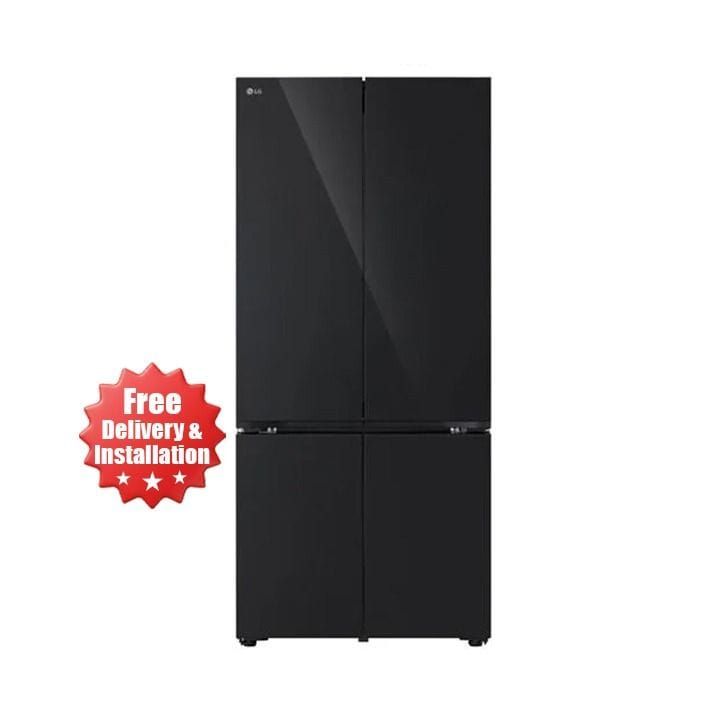 LG French Door Refrigerator 619L – Inverter Linear Compressor, Door Cooling+, Multi Air Flow, Hygiene Fresh+, ThinQ Smart Control | Black Glass - GR-B30FFGPB.ABMRGCC
