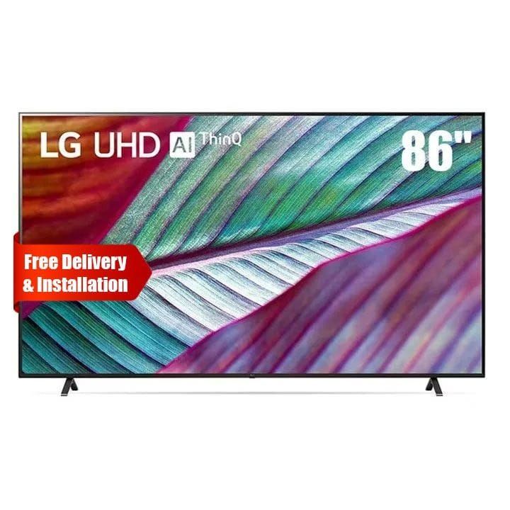 LG 86 Inch UHD 4K TV, α5 AI Processor Gen6, webOS, Smart AI ThinQ, Magic Remote, 3 Side Cinema, HDR10, HLG - Black - 86UR78006LC