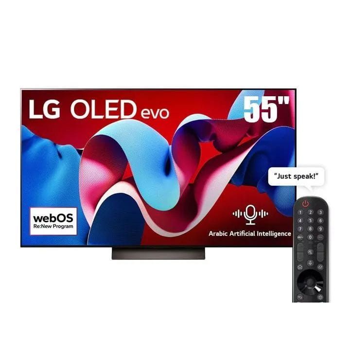 LG OLED evo C4 4K Smart TV 55 Inch, α9 AI Processor 4K Gen7, HDR10, AI Magic Remote, Dolby Vision, webOS 24 - Black