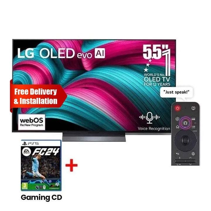 LG 55 Inch OLED evo C5 4K Smart TV, α9 AI Processor 4K Gen8, VRR 144Hz Refresh Rate, Dolby Vision And Atmos - Black - OLED55C56LA