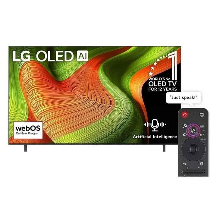 LG 65 Inch OLED AI 4K Smart TV, α8 AI Processor Gen2, 120Hz Native Refresh Rate, Dolby Vision and Atmos, AI Magic Remote, webOS 25 - Black - OLED65B56LA | Open Piece - C Grade