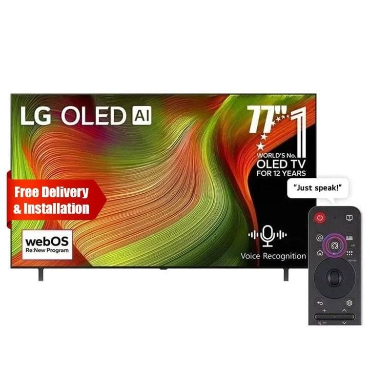 LG 77 Inch OLED B5 4K Smart TV, α8 Gen2 AI 4K Processor, 120Hz Native Refresh Rate, Dolby Vision And Atmos - Black - OLED77B56LA | Open Piece - B Grade