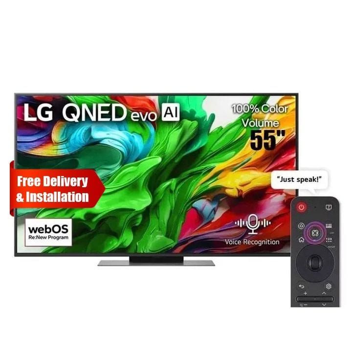 LG 55 Inch QNED evo AI 4K Smart TV, α8 AI Processor 4K Gen2, MiniLED, Dolby Vision, AI Magic Remote, webOS 25 - Black - 55QNED86A6A