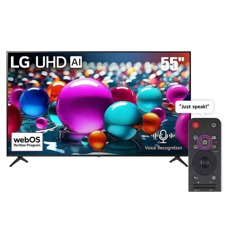 LG 55 Inch UHD AI UA85 4K Smart TV, α7 AI Processor 4K Gen8, AI Magic Remote, HDR10, webOS 25 - Black - 55UA85006LA