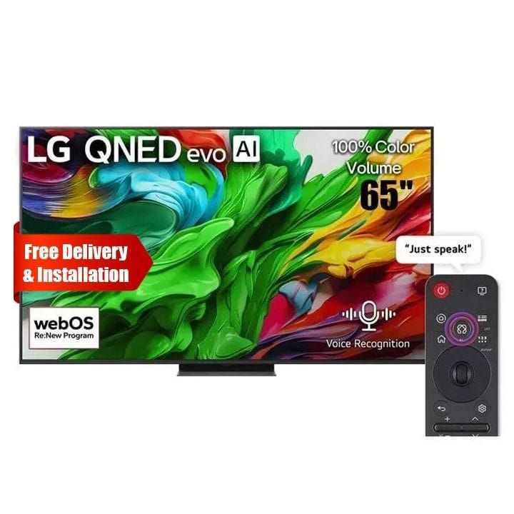 LG QNED evo AI 4K Smart TV 65 Inch, α8 AI Processor 4K Gen2, MiniLED, Dolby Vision, AI Magic Remote, webOS 25 - Black - 65QNED86A6A