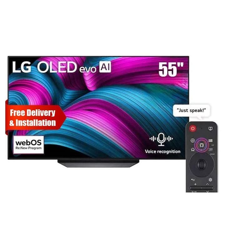 LG OLED evo AI CS5 4K Smart TV 55 Inch, α9 AI Processor 4K Gen8, AI Super Upscaling 4K, webOS 25, AI Magic Remote - Black - OLED55CS5VA