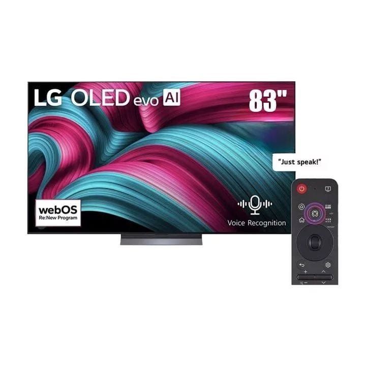 LG OLED evo C5 4K Smart TV 83 Inch, α9 AI Processor 4K Gen8, VRR 144Hz Refresh Rate, Dolby Vision And Atmos - Black - OLED83C56LA