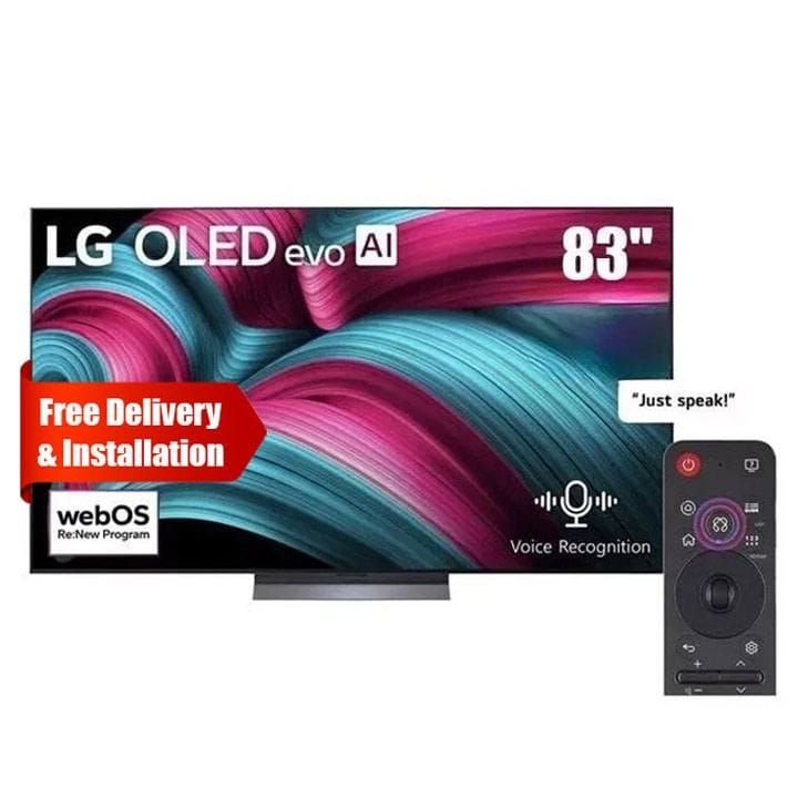 LG OLED evo C5 4K Smart TV 83 Inch, α9 AI Processor 4K Gen8, VRR 144Hz Refresh Rate, Dolby Vision And Atmos - Black - OLED83C56LA
