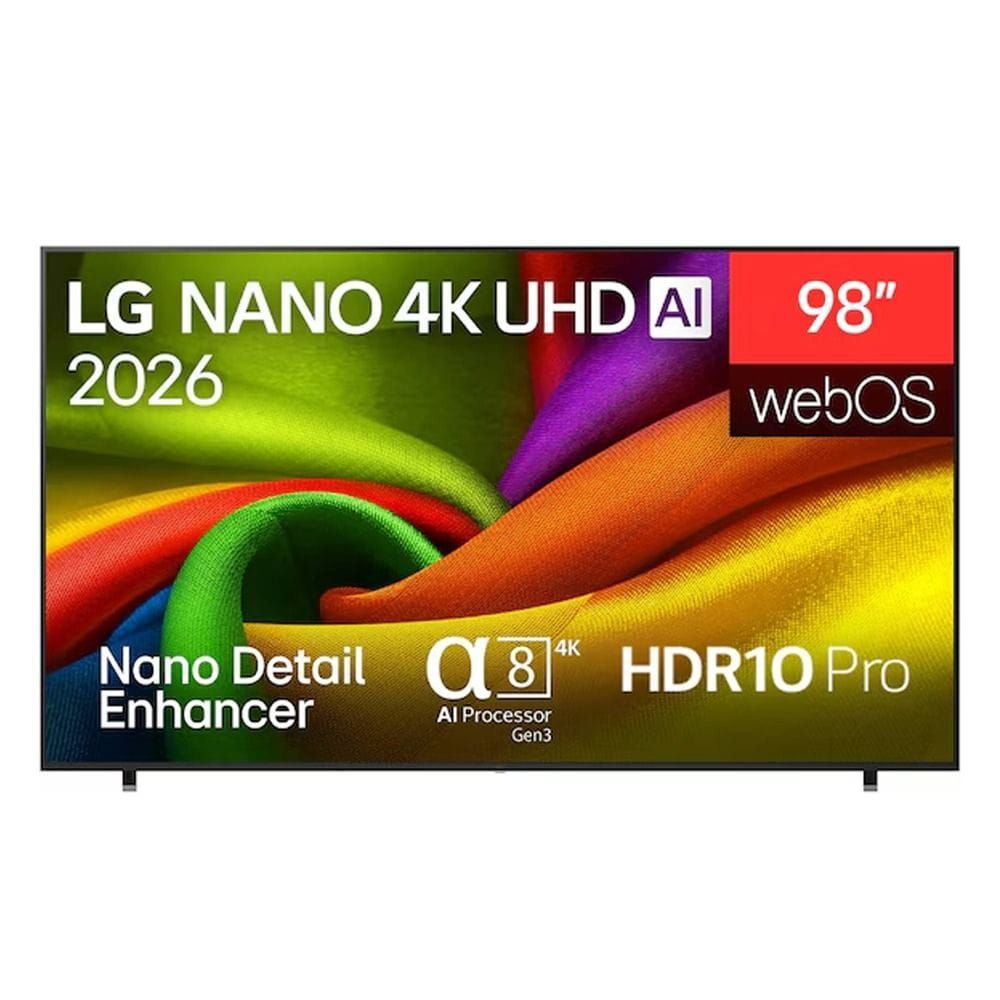 LG 98" NANO UHD 4K Smart TV, α AI Processor 4K Gen8, HDR10, 120Hz, webOS 25, AI Sound Pro | Black - 98NU850B6LB.AMRQ