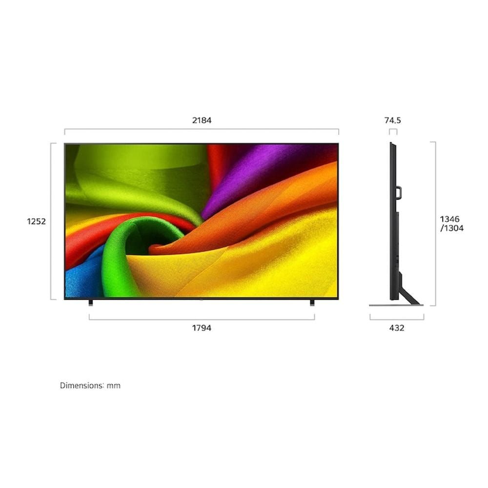 LG 98" NANO UHD 4K Smart TV, α AI Processor 4K Gen8, HDR10, 120Hz, webOS 25, AI Sound Pro | Black - 98NU850B6LB.AMRQ