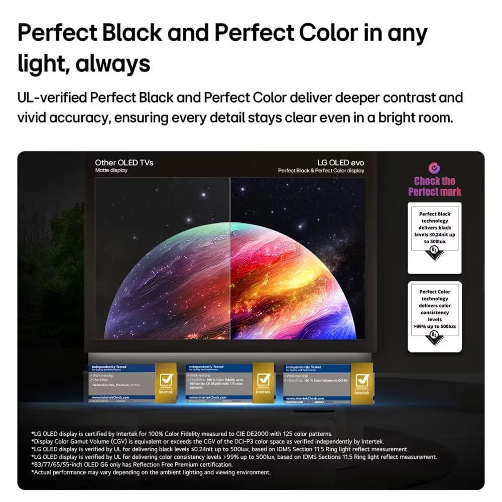 LG 77-Inch OLED evo AI 4K G6 Smart TV, α11 AI Processor 4K Gen3, Dolby Vision & Atmos, 165Hz VRR, webOS 26 | OLED77G6