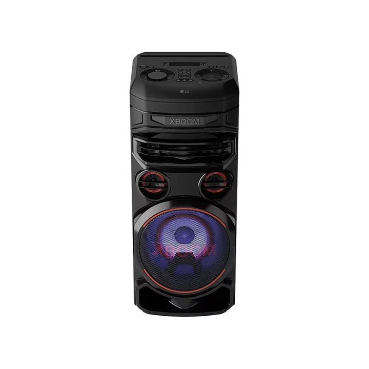 LG XBOOM Party Tower Speaker With Dual Bass Blast, Powerful Sound, Karaoke Function, Party Lighting - Black - RNC7