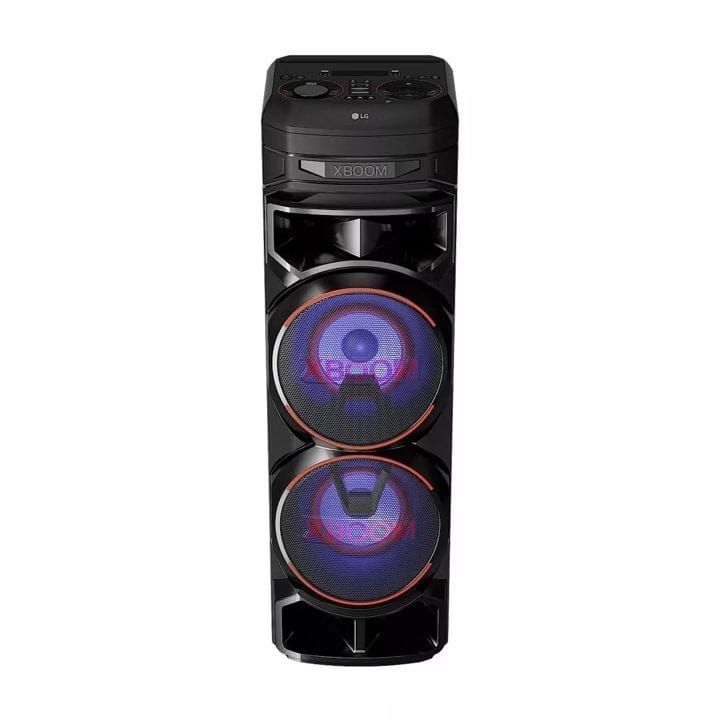 LG XBOOM Party Tower Speaker With Dual Bass Blast, Multi Color Lighting, Karaoke Feature, Powerful Sound - Black - RNC9