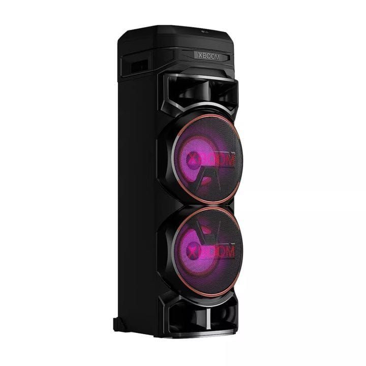 LG XBOOM Party Tower Speaker With Dual Bass Blast, Multi Color Lighting, Karaoke Feature, Powerful Sound - Black - RNC9