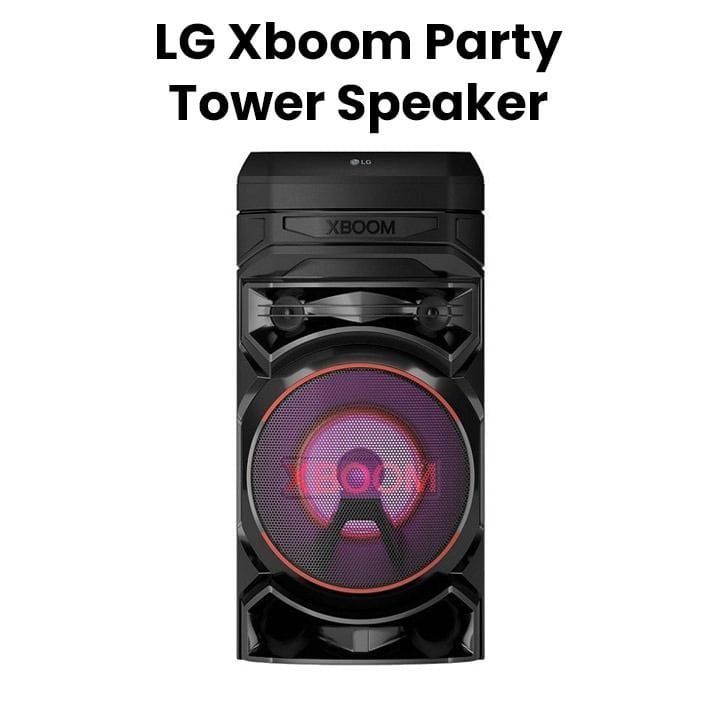 LG XBOOM Party Tower Speaker With Bass Blast, Powerful Sound, Karaoke Function, Deep Bass - Black - RNC5